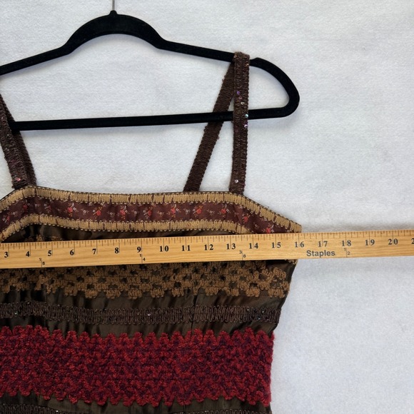 Nanette Lepore Women's Sequins Embellished Striped Dress Size 8 Vintage Y2K - Picture 5 of 9